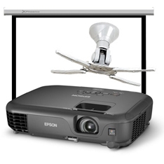 Kit Videoproyector Epson Eb-s02   Soporte Universal Techo Extensible Phoenix   Pantalla Videoproyector Phoenix 2m X 2m